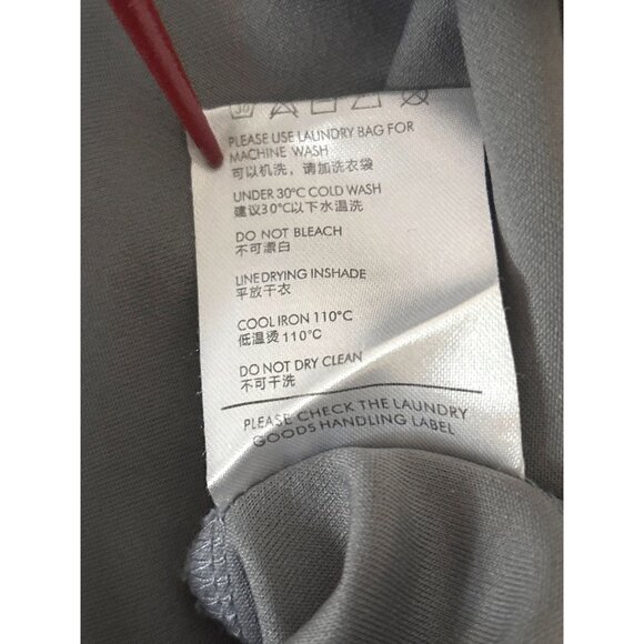 Quiet Luxury Asymmetrical Ruffle Dress L Sheath Gray Neutral by Aisize Timeless - Picture 11 of 16